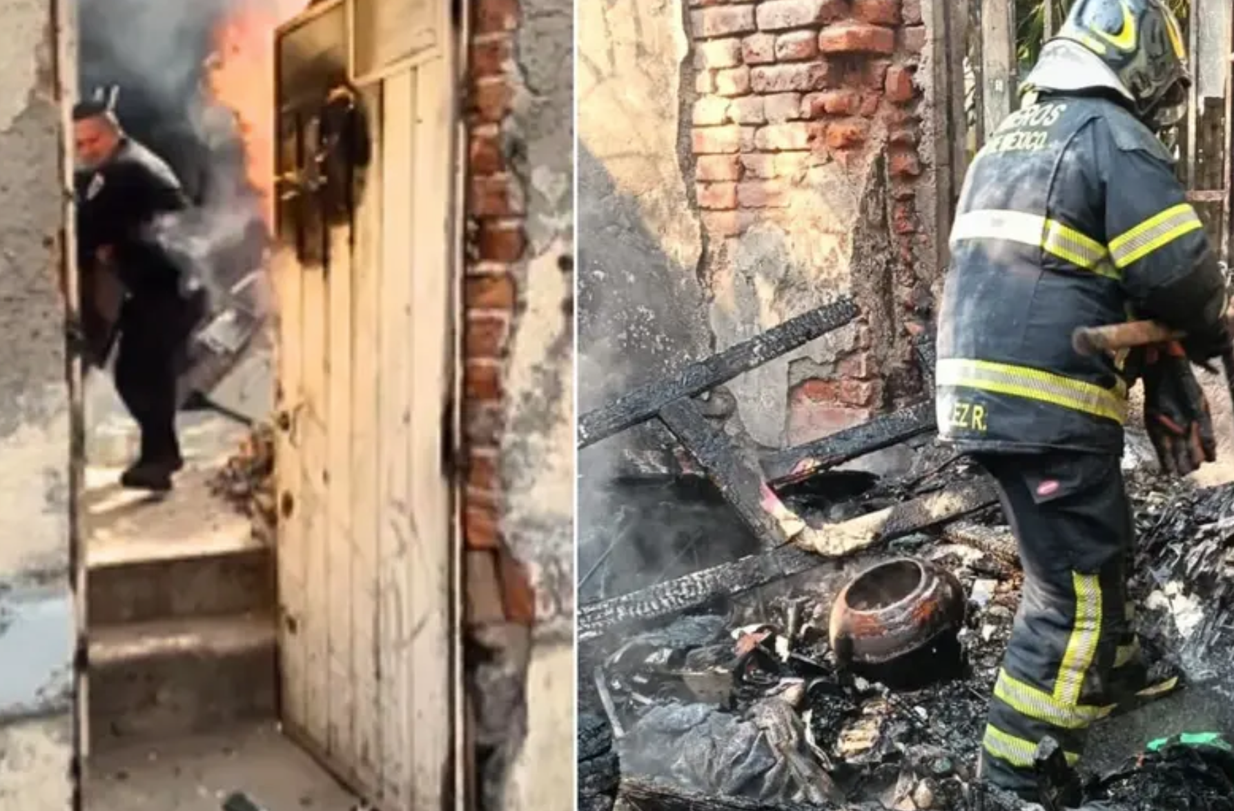Policías de CDMX rescatan menores durante incendio en Peralvillo